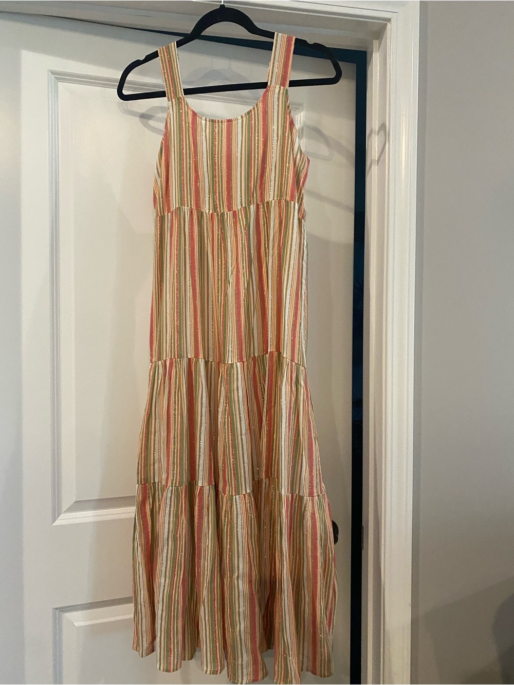 Striped Tiered Maxi Dress in Multi-Color